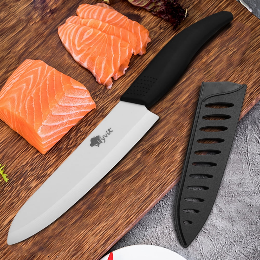 Ceramic Kitchen Knife 6 inch Chef Knife with Cover Fruit Paring Knife for Cutting Slicing Cheese Lettuce Vegetable