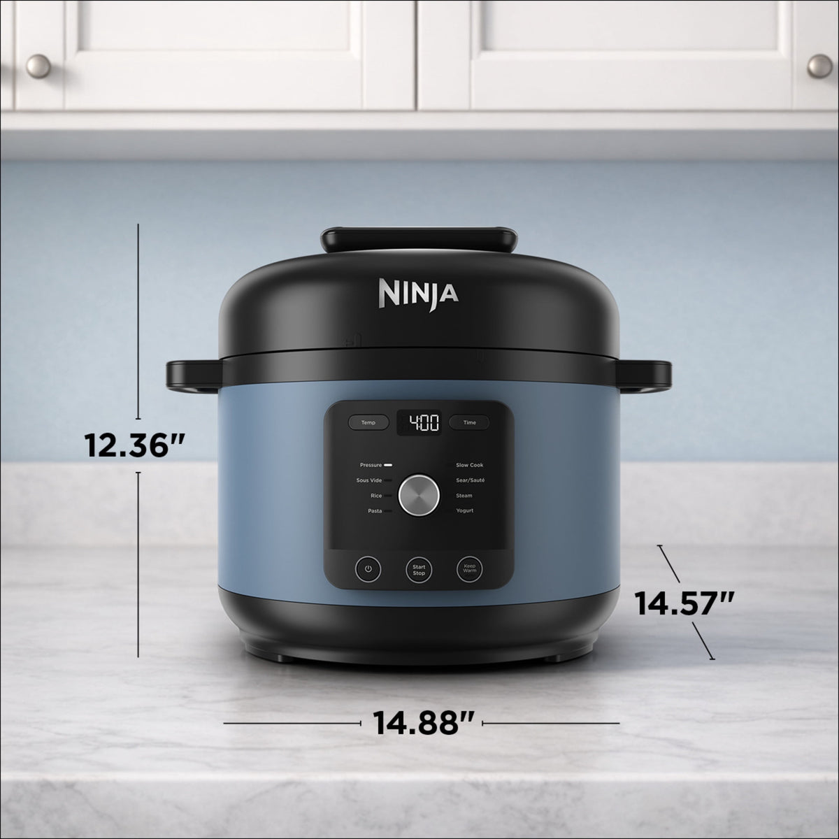 Ninja HyperHeat 8-in-1 Electric Pressure Cooker with SimpliServe Pot — 6.5 Qt, Cooks Up to 2X Faster, 1200W, Feeds 8–10, Sage Leaf