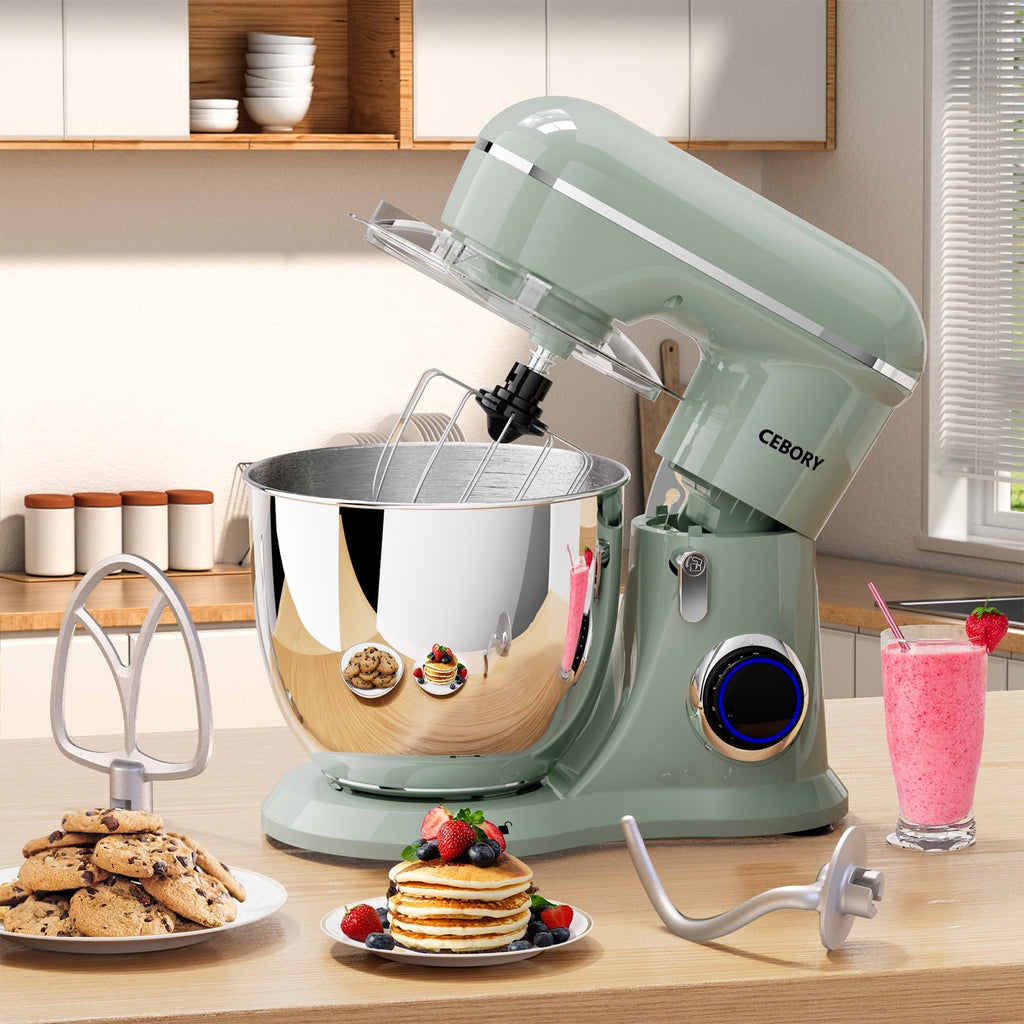 CEBORY 3-IN-1 Stand Mixer, 6.5 QT Tilt-Head 10-Speed Food Mixer, Kitchen Electric Mixer with Dough Hook, Beater, Whisk, Bowl for Most Home Cooks