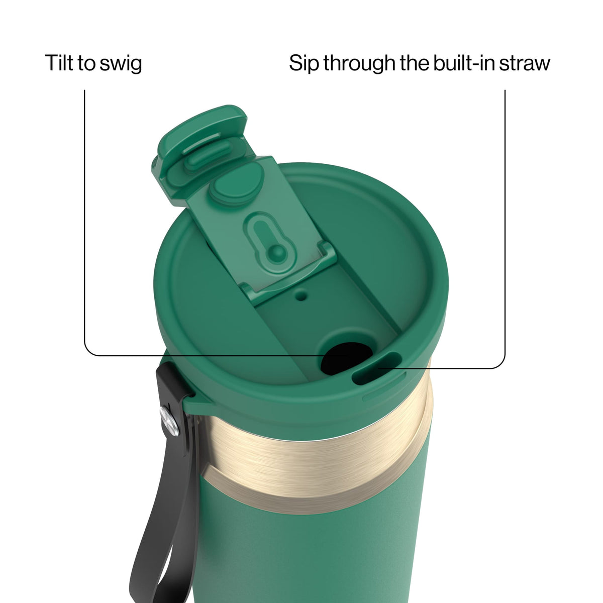Contigo 24oz DualSip Insulated Stainless Steel Water Bottle with Built-In Straw and Drink Opening, Abyss Blue/Silver
