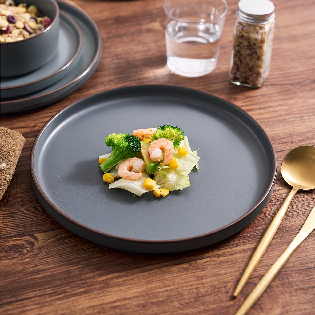 Famiware Nebula Stoneware Dinnerware Sets, 12-Piece Dish Set, Multi-color