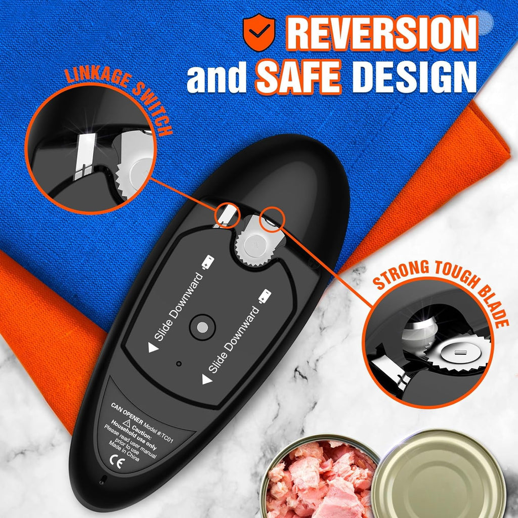 Mixfeer Electric Can Opener, One Touch Automatic Can Openers, Fit Different Can Sizes and Shape with No Sharp Edges, Best Kitchen Gadgets for Seniors, Arthritis, and Chef