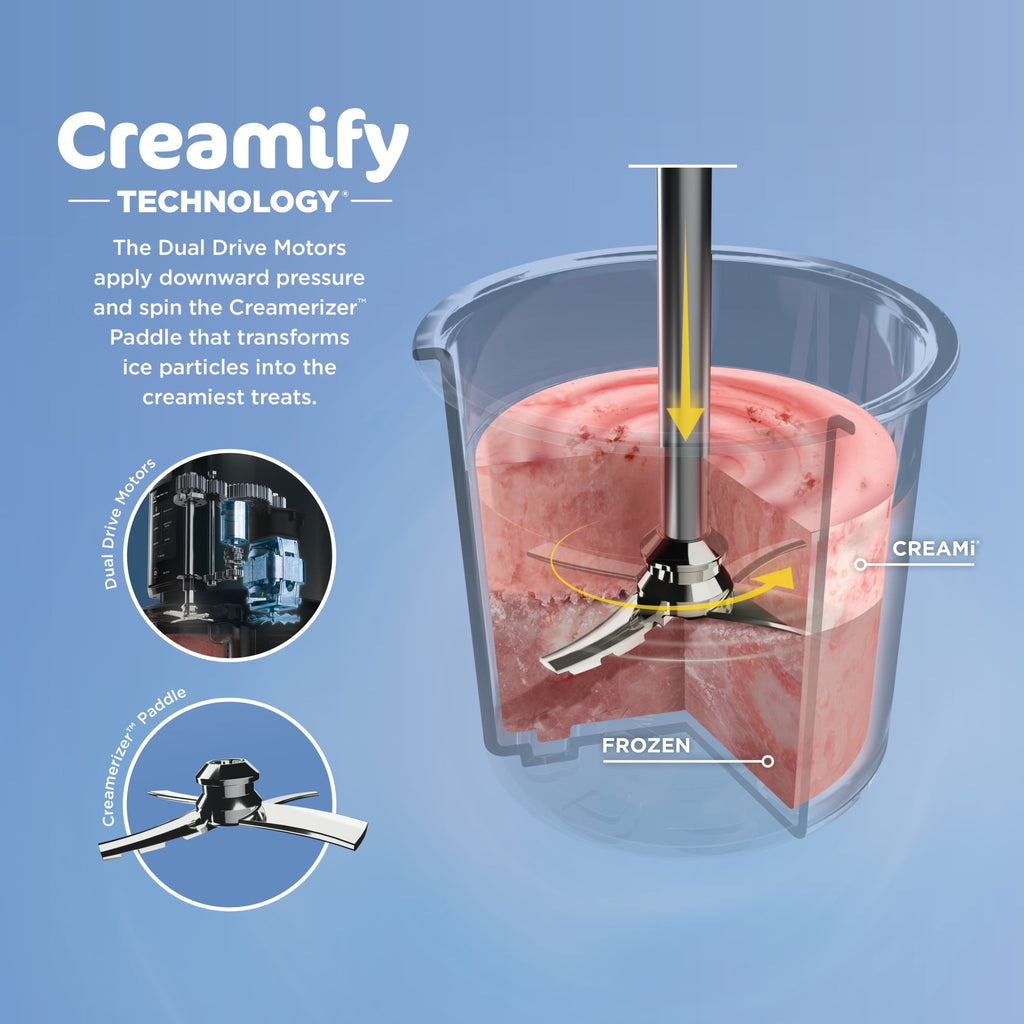 Ninja Creami Ice Cream Maker, for Mix-ins, Milkshakes, Sorbet, 5 One-Touch Programs, (2) 16 Oz Pint Containers & Lids, NC350 White