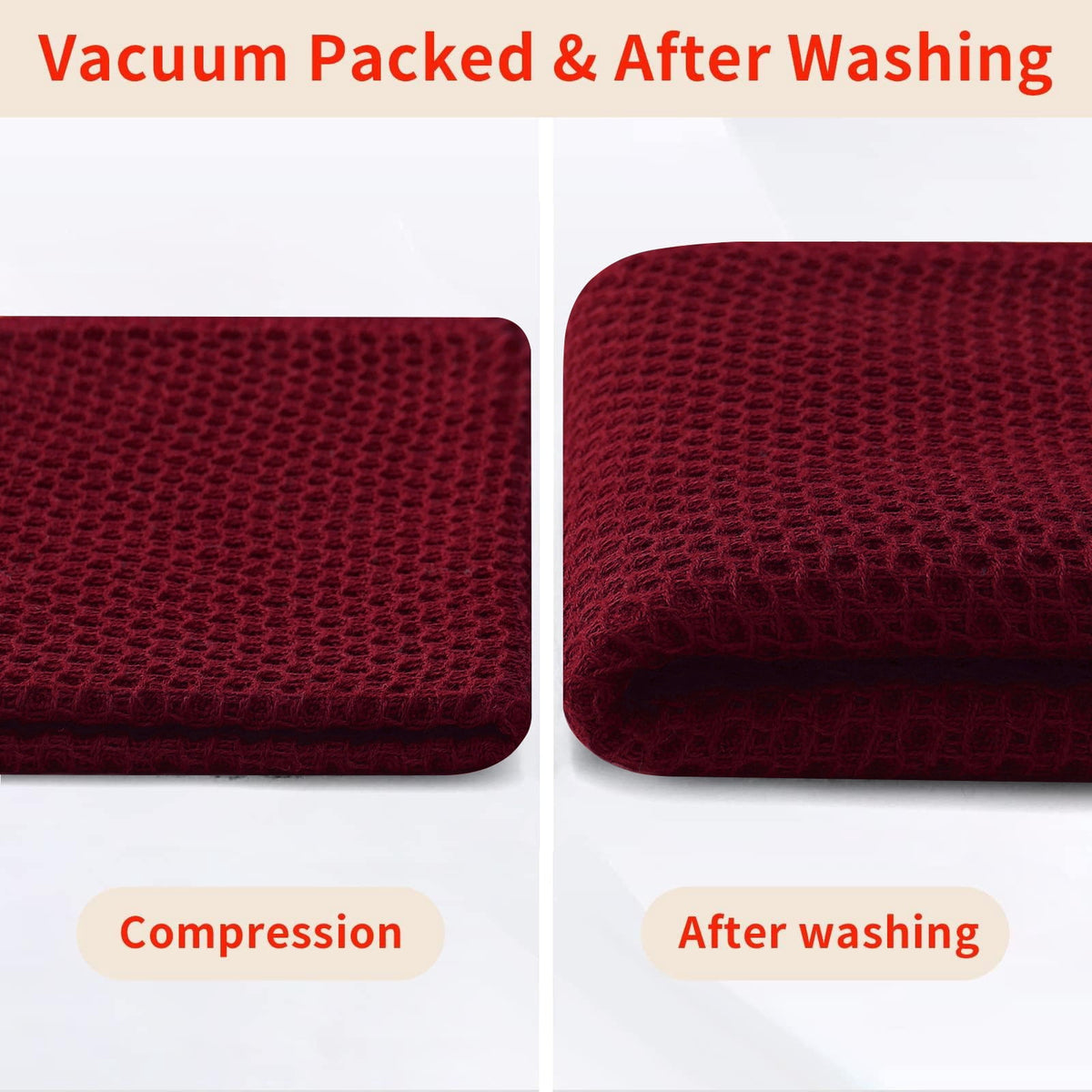Smiry 100% Cotton Waffle Weave Kitchen Dish Towels, Ultra Soft Absorbent Quick Drying Cleaning Towel, 13x28 Inches, 4-Pack, Dark Grey