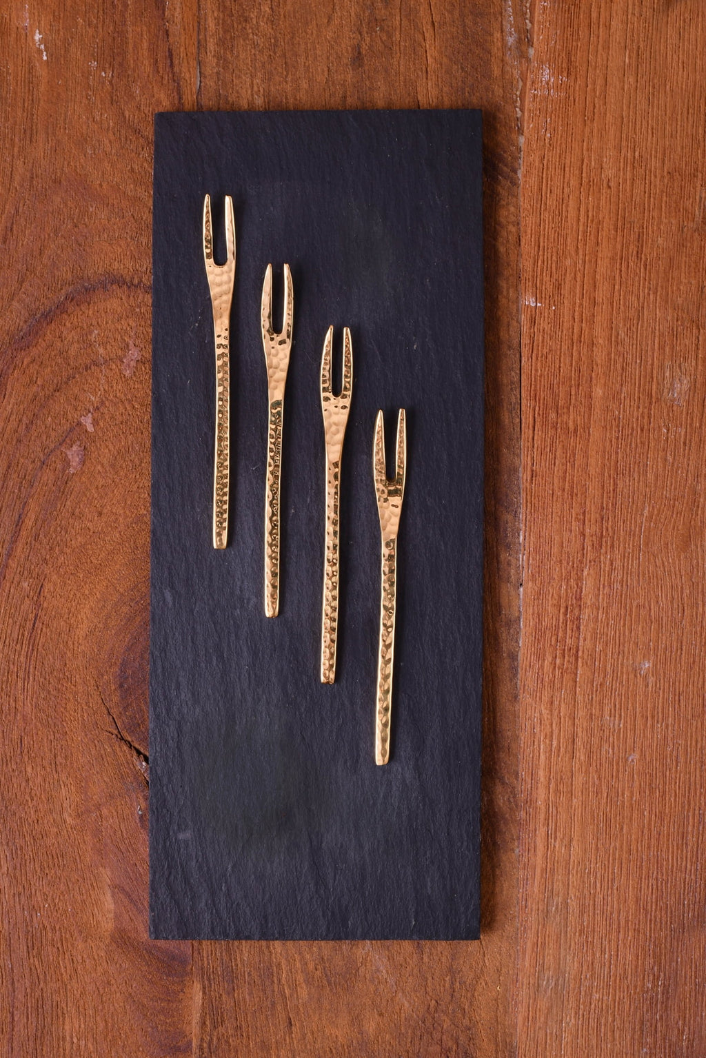 De Kulture Works Burnished Brass Fruit Forks 4 Count
