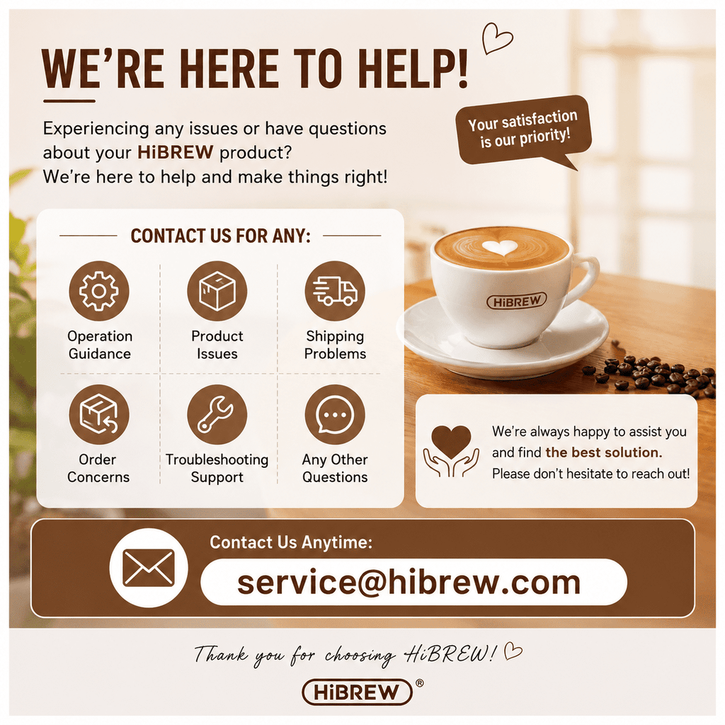 HiBREW H10PLUS 20Bar Espresso Coffee Machine with Adjustable Temperature & Steam