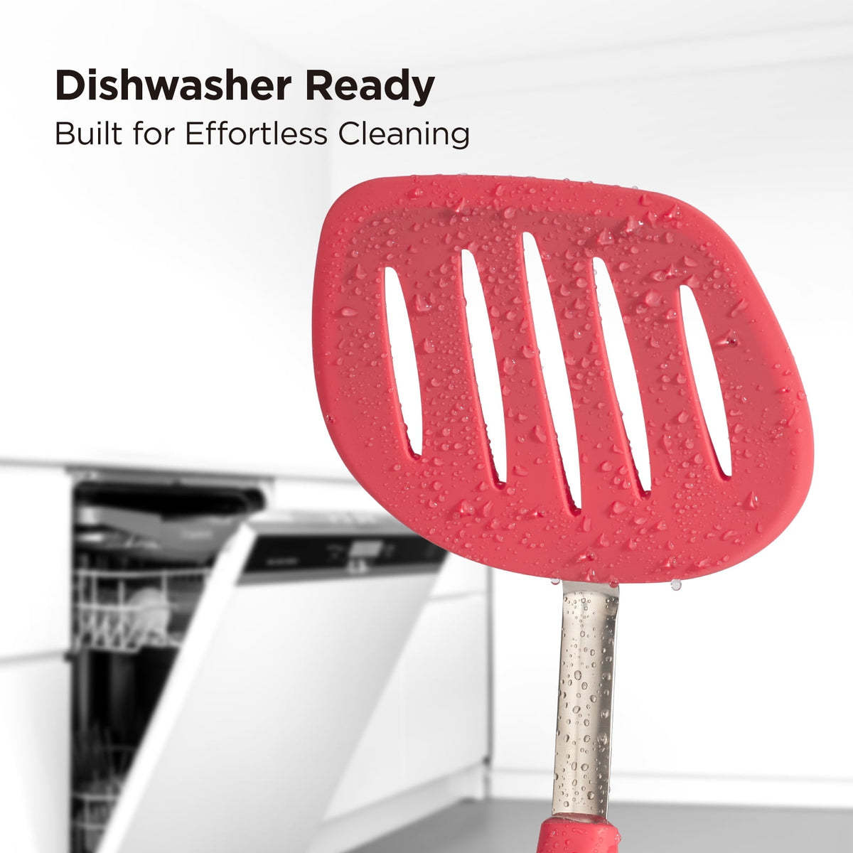 Kitchen Mama WaltzGrip Platinum Silicone Pancake Spatula Turner (Gray)