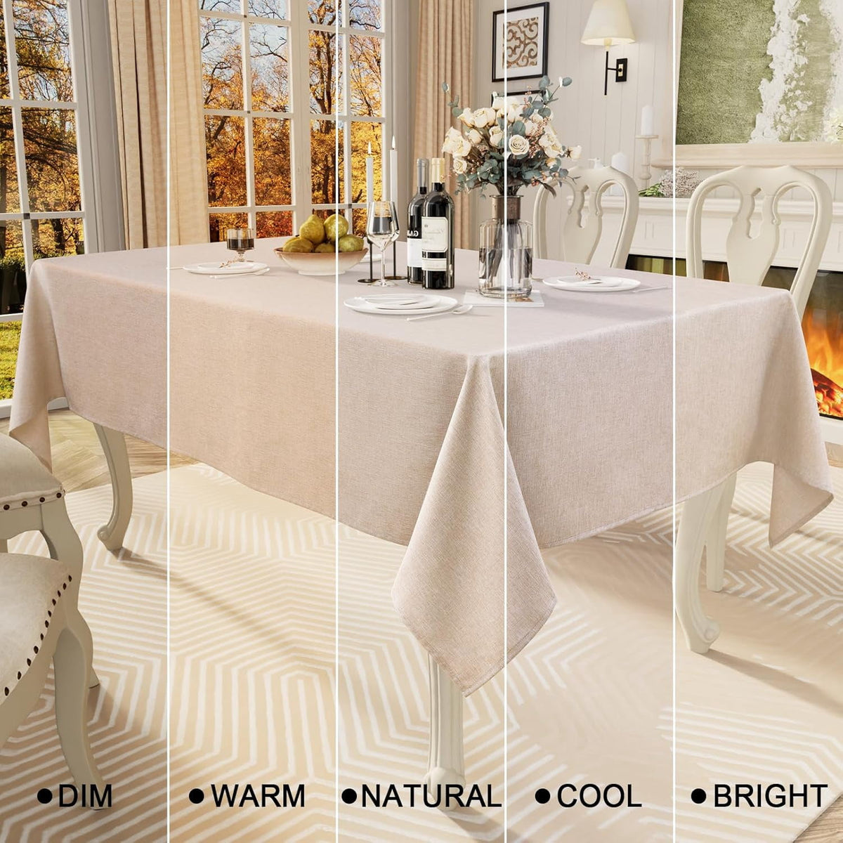decorUhome Linen Rectangle Tablecloth 52x70 inch, Stain and Wrinkle Resistant Washable Table Cloth, Decorative Waterproof Fabric Table Cover for Dining Party, Sage Green