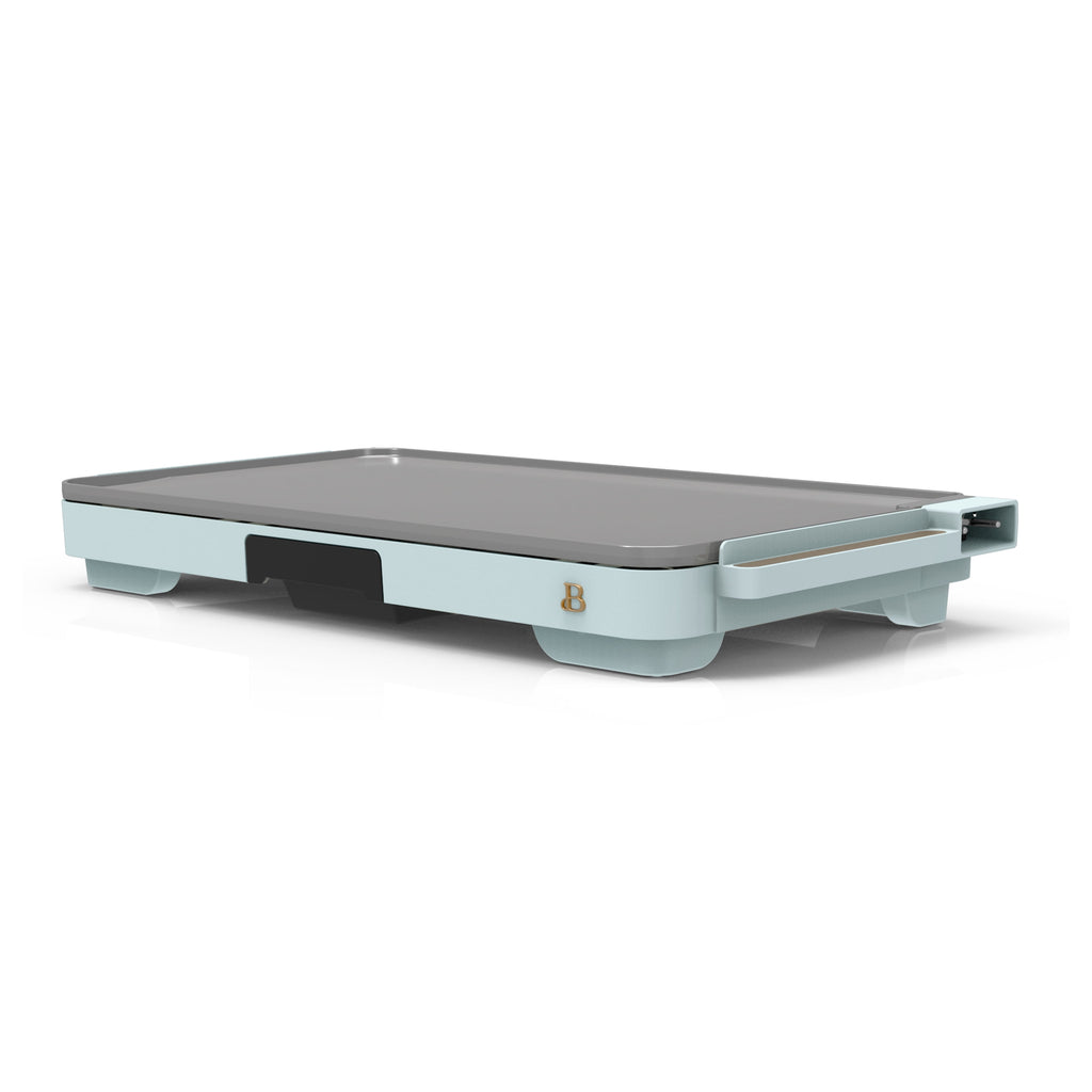 Beautiful XL Electric Griddle 12" x 22" with EverGood Ceramic Nonstick Coating, Thyme Green by Drew Barrymore
