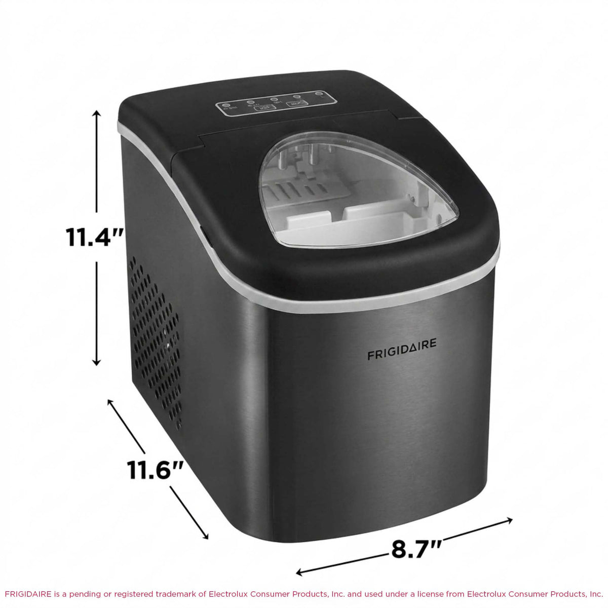 Frigidaire 26 lb Bullet Ice Maker Stainless Steel - compact, high-capacity icemaker producing bullet-shaped ice ideal for kitchens, parties, and entertaining