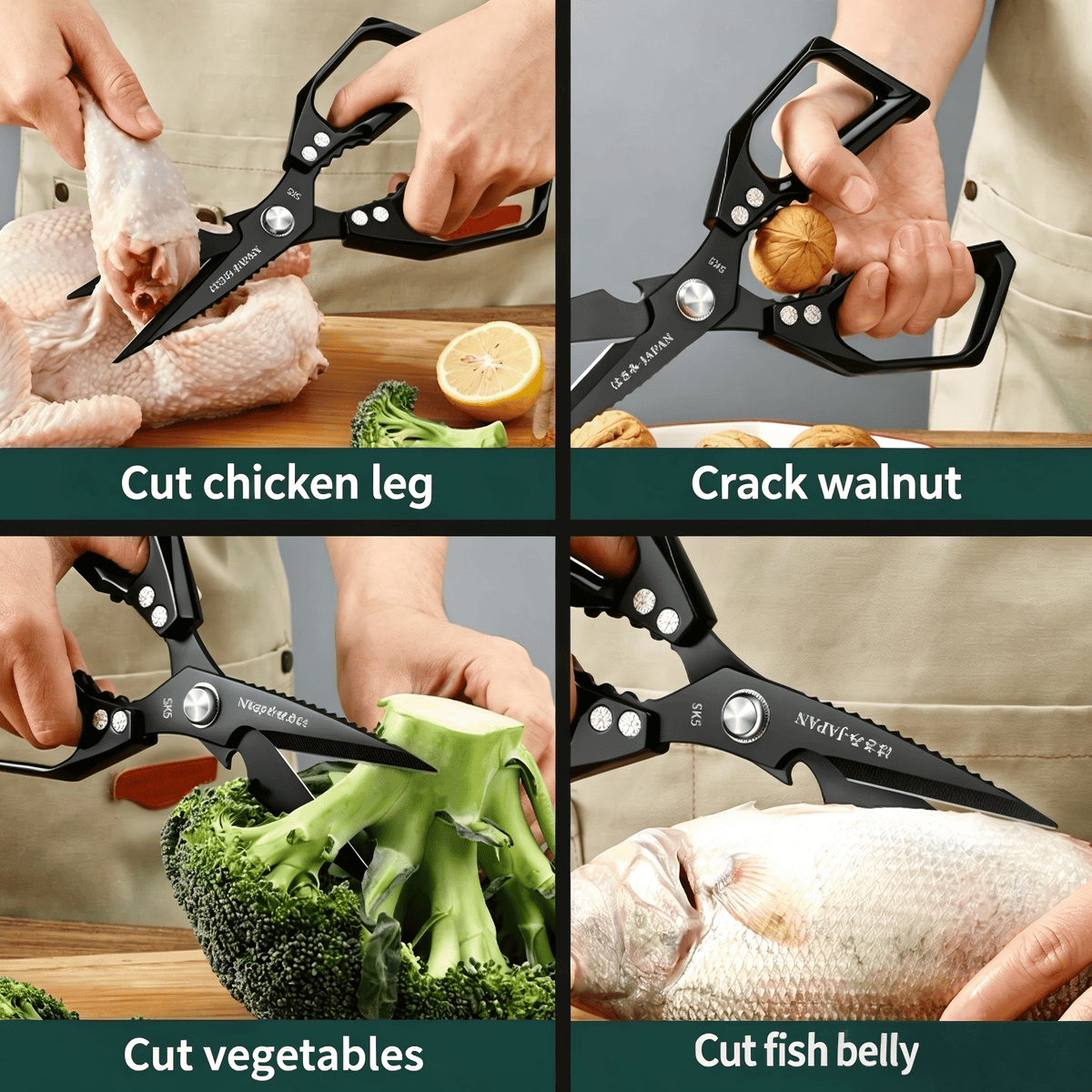 Plys Kitchen Shears Heavy Duty All-Purpose Stainless Steel Dishwasher Safe
