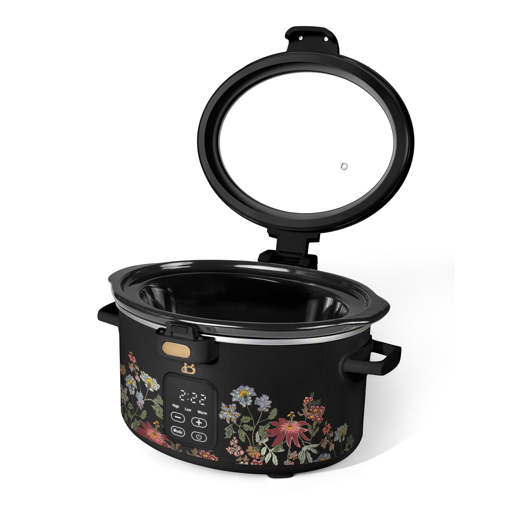 Beautiful 4 Qt Digital Slow Cooker with Hinged Locking Lid, Thyme Green by Drew Barrymore