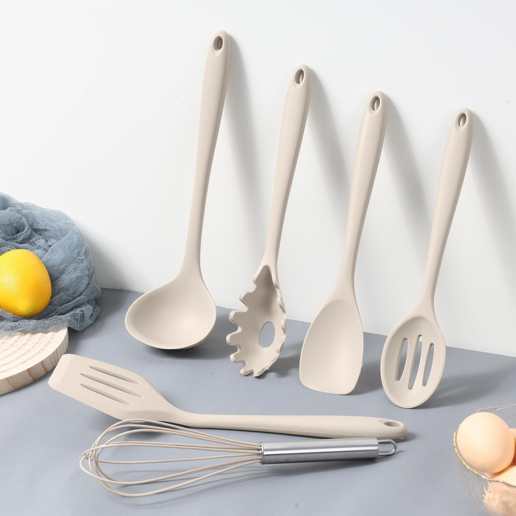 Walchoice 14 Pcs Cooking Utensils Set with Holder, Heat Resistant Silicone Kitchen Cookware Utensils Set, Kitchen Cooking Tools Includes Spatula Spoon Turner Whisk Tong, Dishwasher safe, Red
