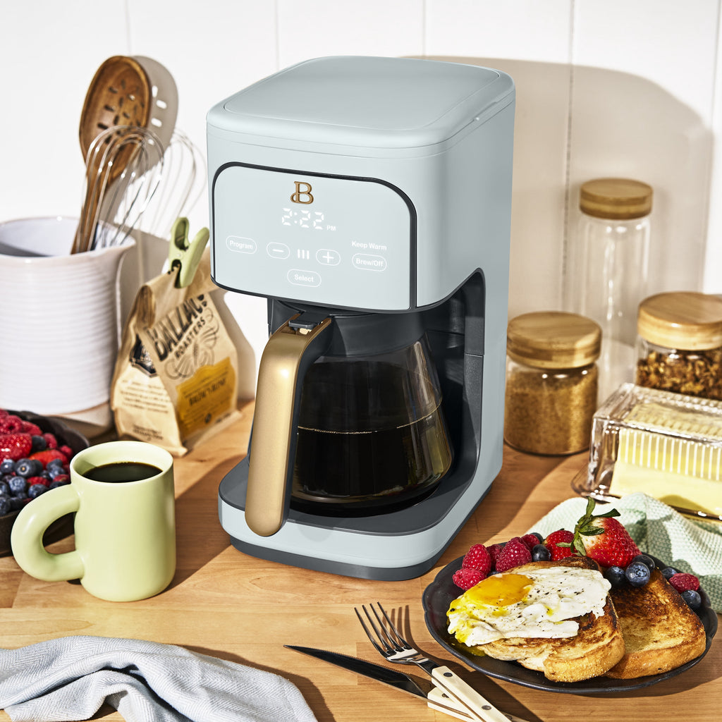 Beautiful by Drew Barrymore 12-Cup Programmable Coffee Maker, White Icing