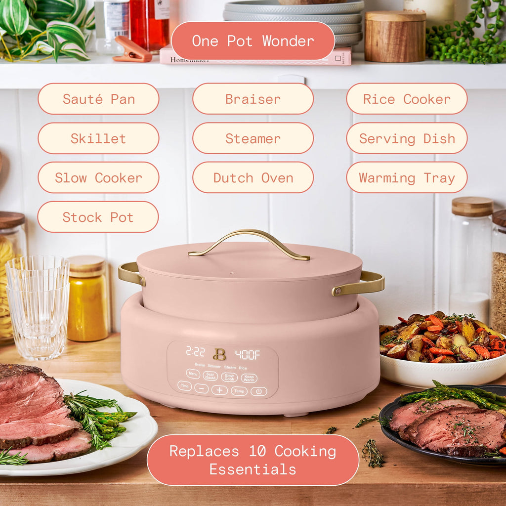 Beautiful 10 in 1, 6 Qt Electric Multi-Cooker, Thyme Green by Drew Barrymore