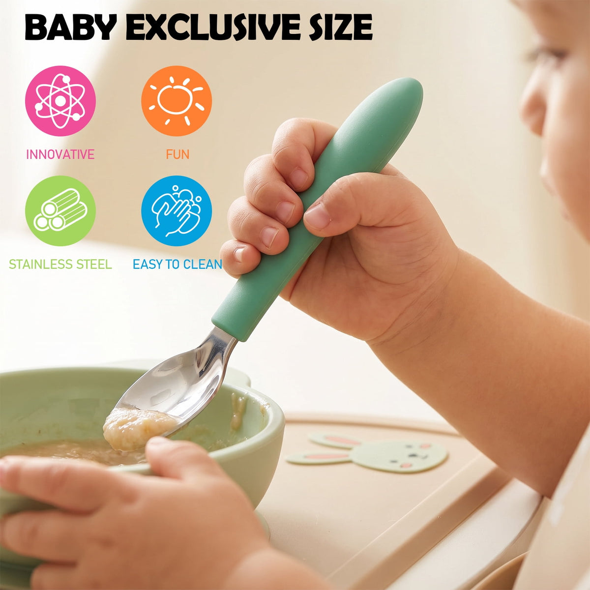 Jetcloudlive 10 Pieces Kids Silverware Set, Stainless Steel Toddler Utensils, Rainbow Kids Cutlery Set, Kids Forks and Spoons Includes 5 Forks, 5 Spoons