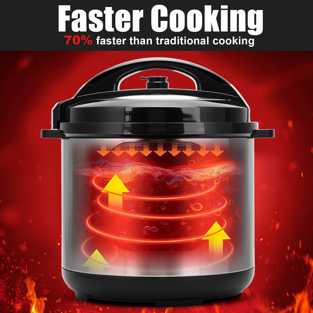 8.5 Quart Electric Pressure Cooker, 16-in-1 Multi-Functional Slow Cooker, Rice Cooker, Saute Pan, Soup Pot, Egg Cooker, Warmer, Preset Cooking, Stainless Steel