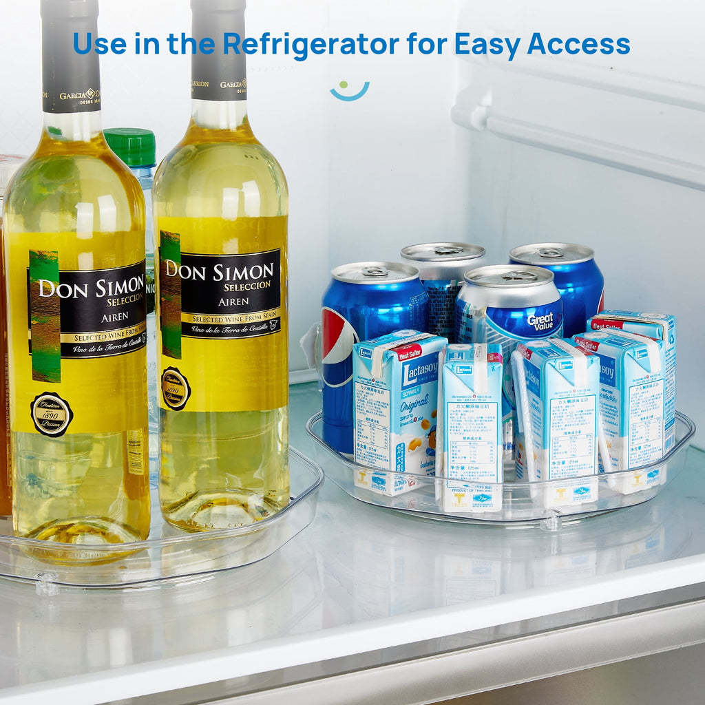Sindcom Set of 10 Fridge Organizer, Refrigerator Organizing Bins with Handles, BPA-Free Clear Plastic Fridge Storage Containers