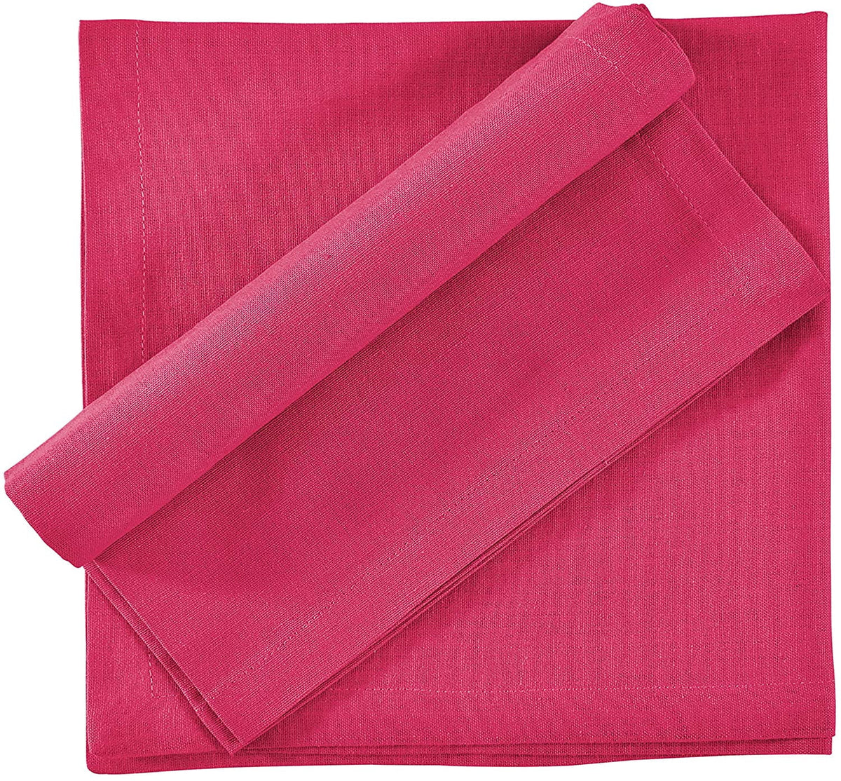 Fingercraft Cloth Napkin, Solid Color Cotton Linen Blend Table Napkins, Soft and Absorbent Fabric, Set of 12, Blush Pink