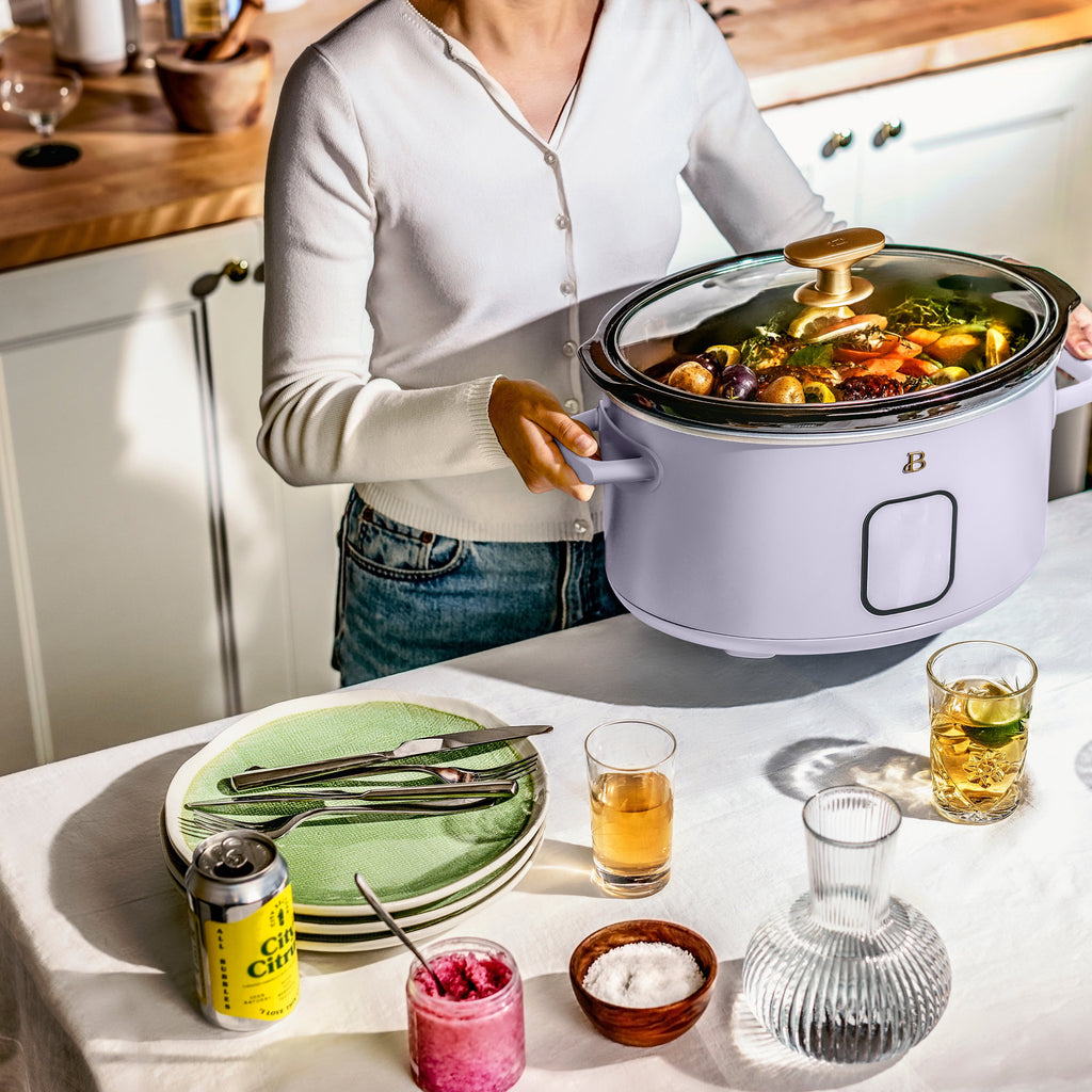 Beautiful 6 Qt Programmable Slow Cooker, Thyme Green by Drew Barrymore