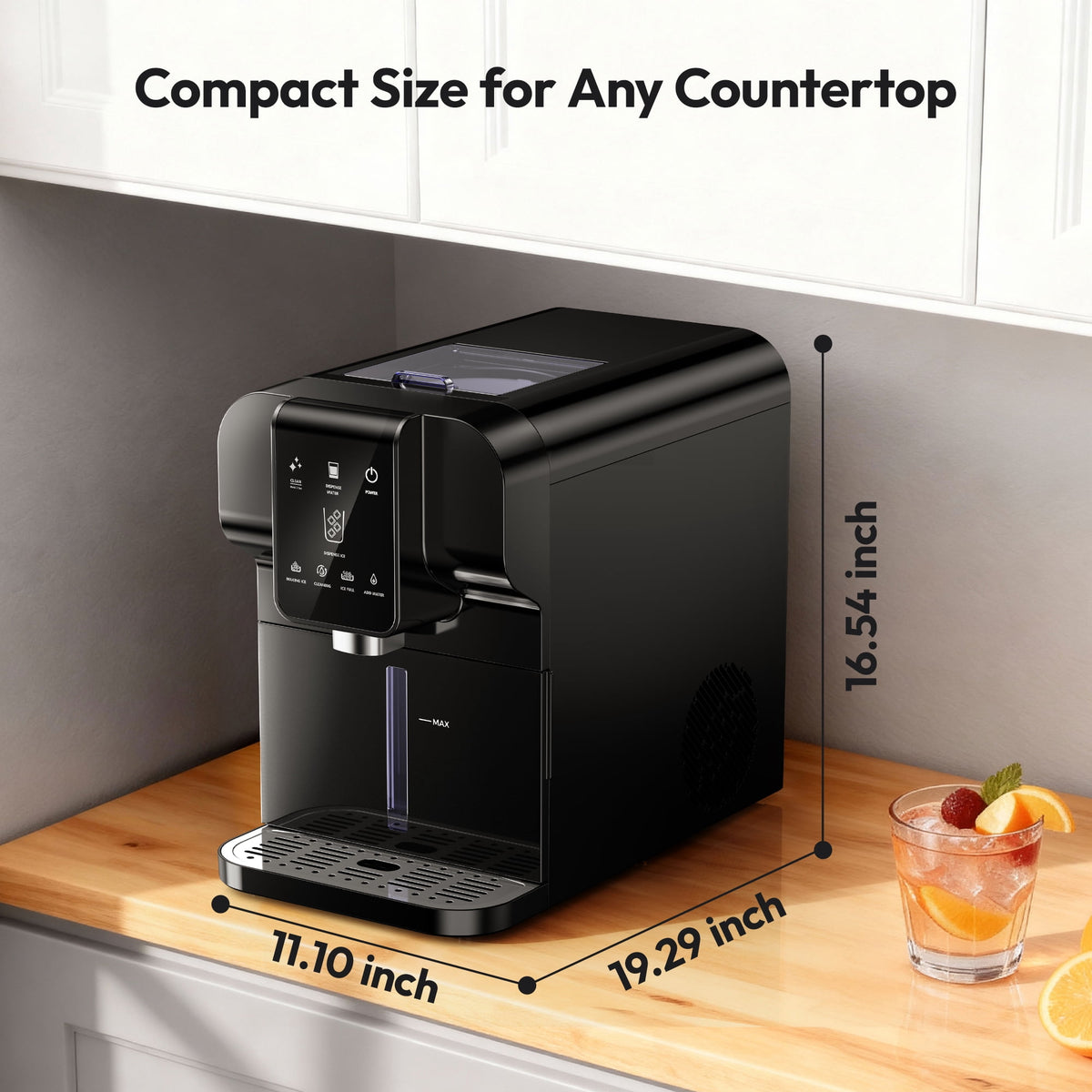 SIMZLIFE 2-in-1 Nugget Ice Maker and Water Dispenser, 30 Lbs/24H, Soft Chewable Ice, Self-Cleaning Countertop Ice Machine
