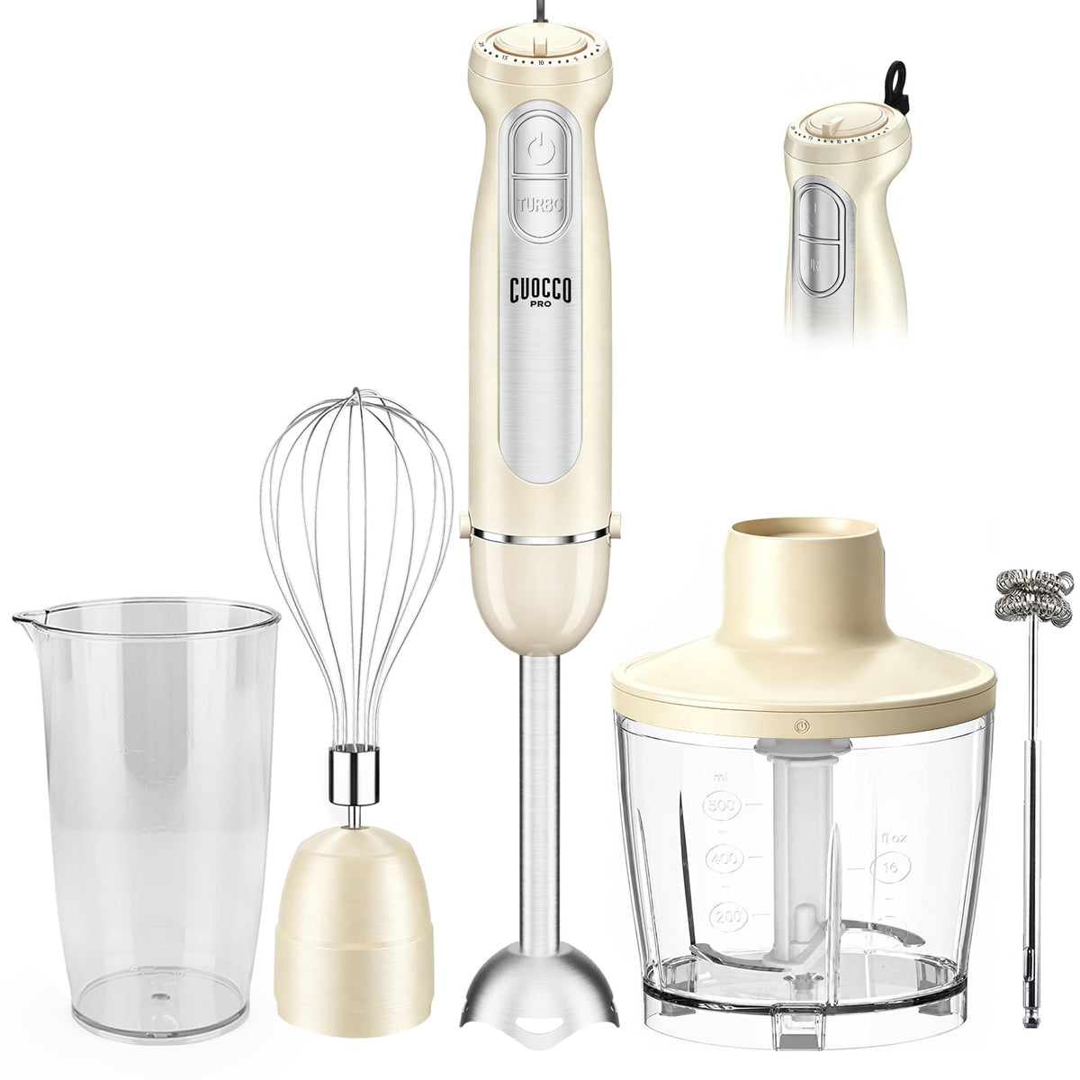 1100W Immersion Blender, 21-Speed Hand Blender with Turbo Mode, 5-in-1 Stick Blender for Smoothies, Baby Food, Soups, Purees, Black