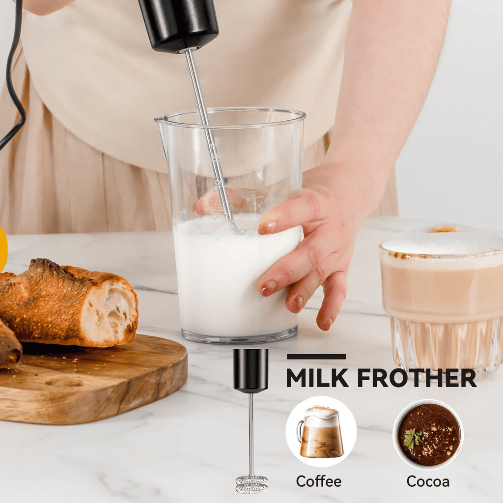 LINKChef Immersion Blender, 1000W 20-Speed 5-in-1 Hand Blender with Turbo Mode, Scratch-Resistant Stick Blender for Baby Food, Ice & Smoothie(Black)