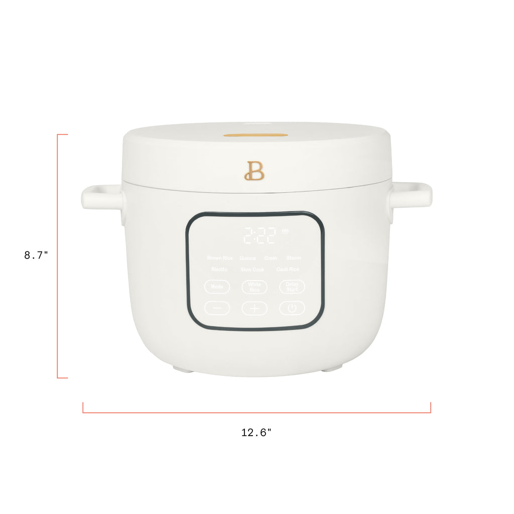 Beautiful 14-Cup Cooked, 6-Cups Uncooked Electric Rice and Grain Cooker, EverGood Ceramic Nonstick Coating, Thyme Green by Drew Barrymore