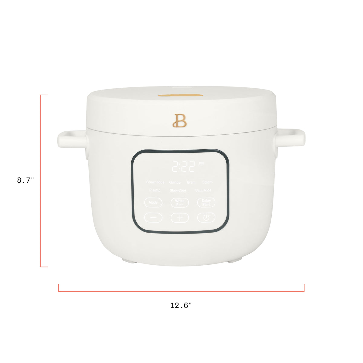 Beautiful 14-Cup Cooked, 6-Cups Uncooked Electric Rice and Grain Cooker, EverGood Ceramic Nonstick Coating, Thyme Green by Drew Barrymore