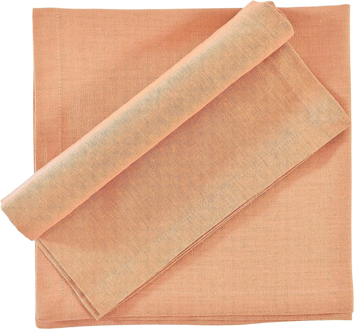 Fingercraft Cloth Napkin, Solid Color Cotton Linen Blend Table Napkins, Soft and Absorbent Fabric, Set of 12, Blush Pink