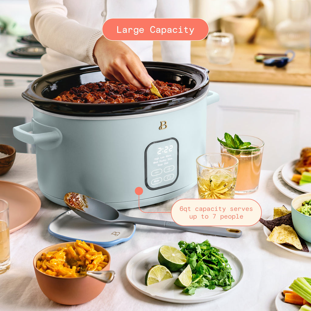 Beautiful 6 Qt Programmable Slow Cooker, Thyme Green by Drew Barrymore