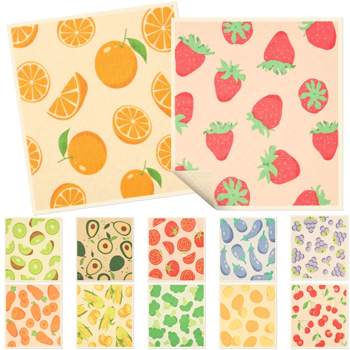 Xiyztok Kitchen Swedish Dishcloth 10 Pack Reusable Paper Towel Non Scratch Swedish Kitchen Towel Absorbent for Wiping Countertop Glass Ceramic
