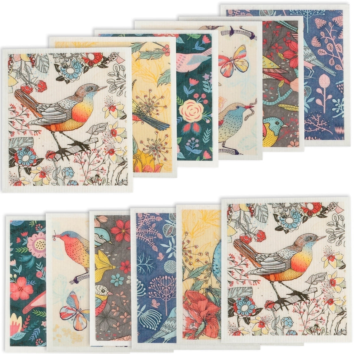 Xiyztok 12Pcs Swedish Dishcloths Highly Absorbent Kitchen Dish Cloths Reusable Dish Towels Non Scratch Dish Rags Soft Cotton Cleaning Cloth for Washing Cleaning Scrubbing Kitchen Dishes Bathroom
