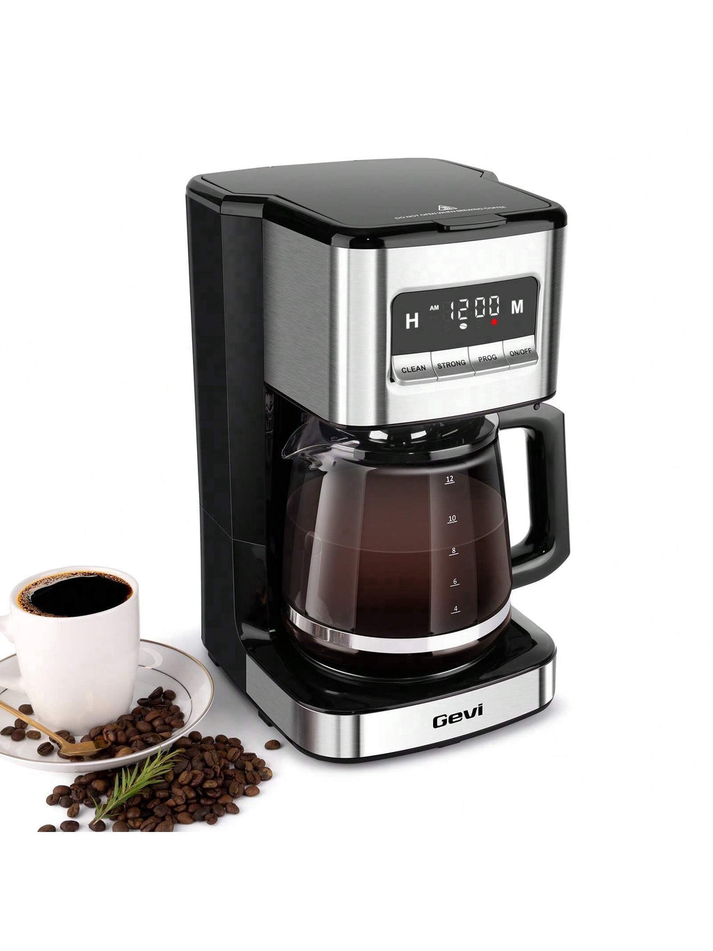 Gevi 14-Cup Programmable Drip Coffee Maker, Stainless Steel Smart Coffee Pot with Touch Control & Automatic Clean, Summer Edition