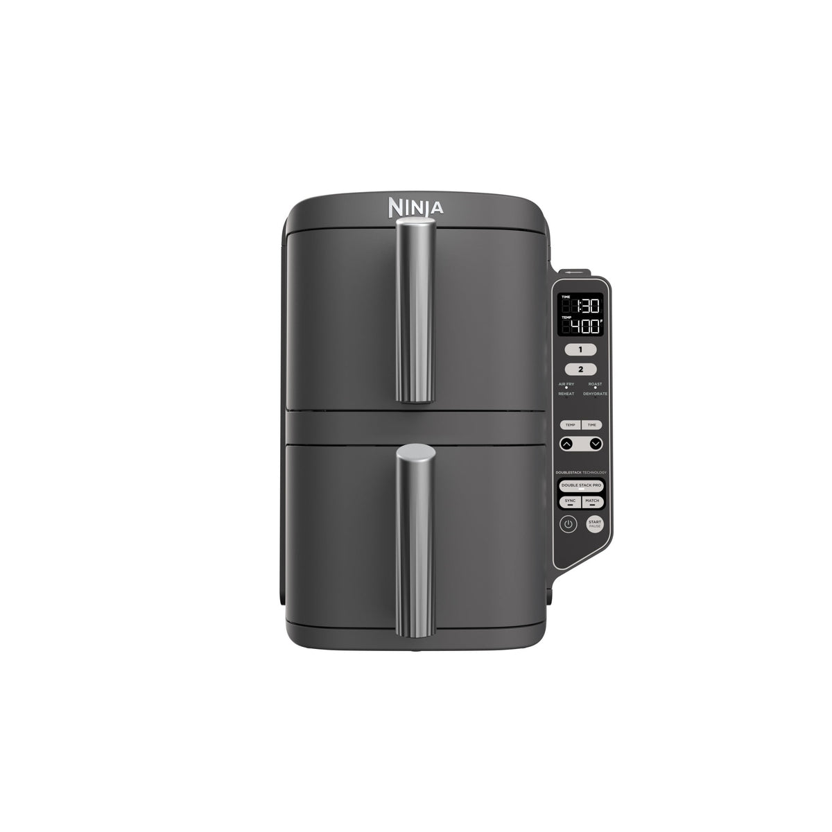Ninja DoubleStack Air Fryer 8-Qt, 2 Baskets, Cook 4 Foods at Once, Space Saving, 4-in-1, SL200 Black