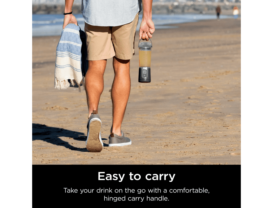 Restored Ninja Blast 16 oz. Personal Portable Blender with Leak Proof Lid & Easy Sip Spout, Perfect for Smoothies, Black, BC100BK (Refurbished)