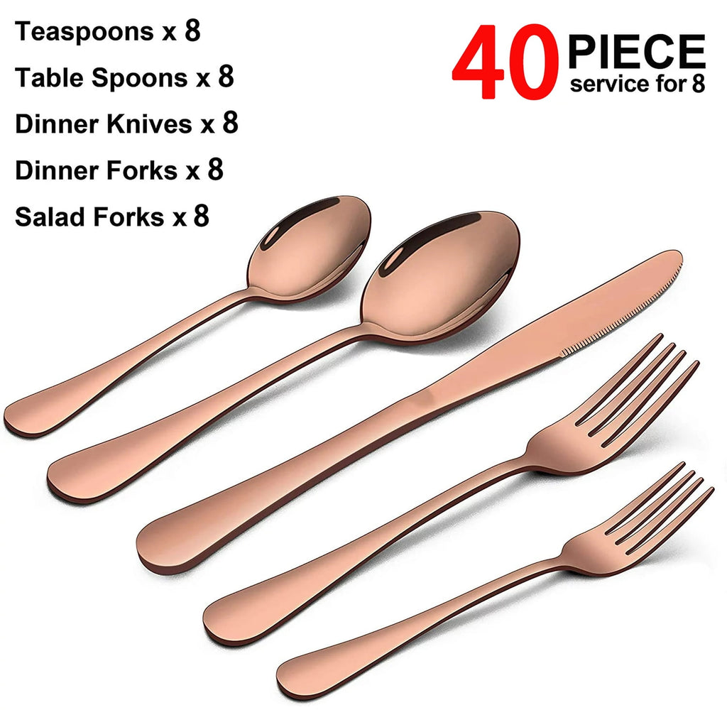Black Silverware Set, Vesteel 20 Piece Stainless Steel Flatware Cutlery Set for 4, Mirror Finish, Dishwasher Safe