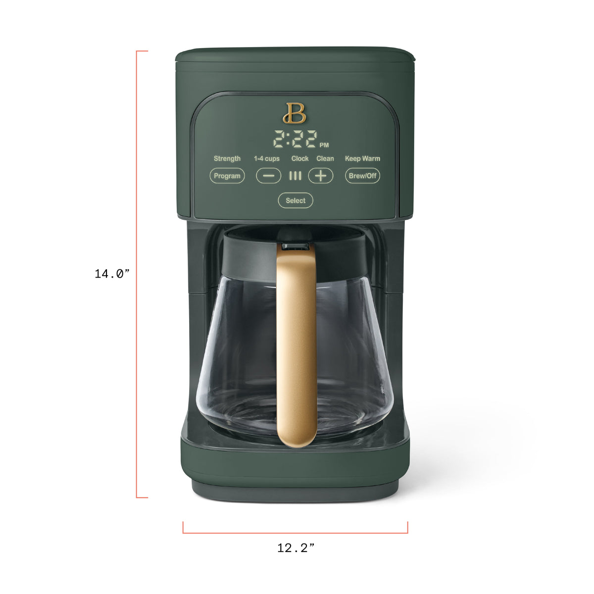 Beautiful by Drew Barrymore 12-Cup Programmable Coffee Maker, White Icing