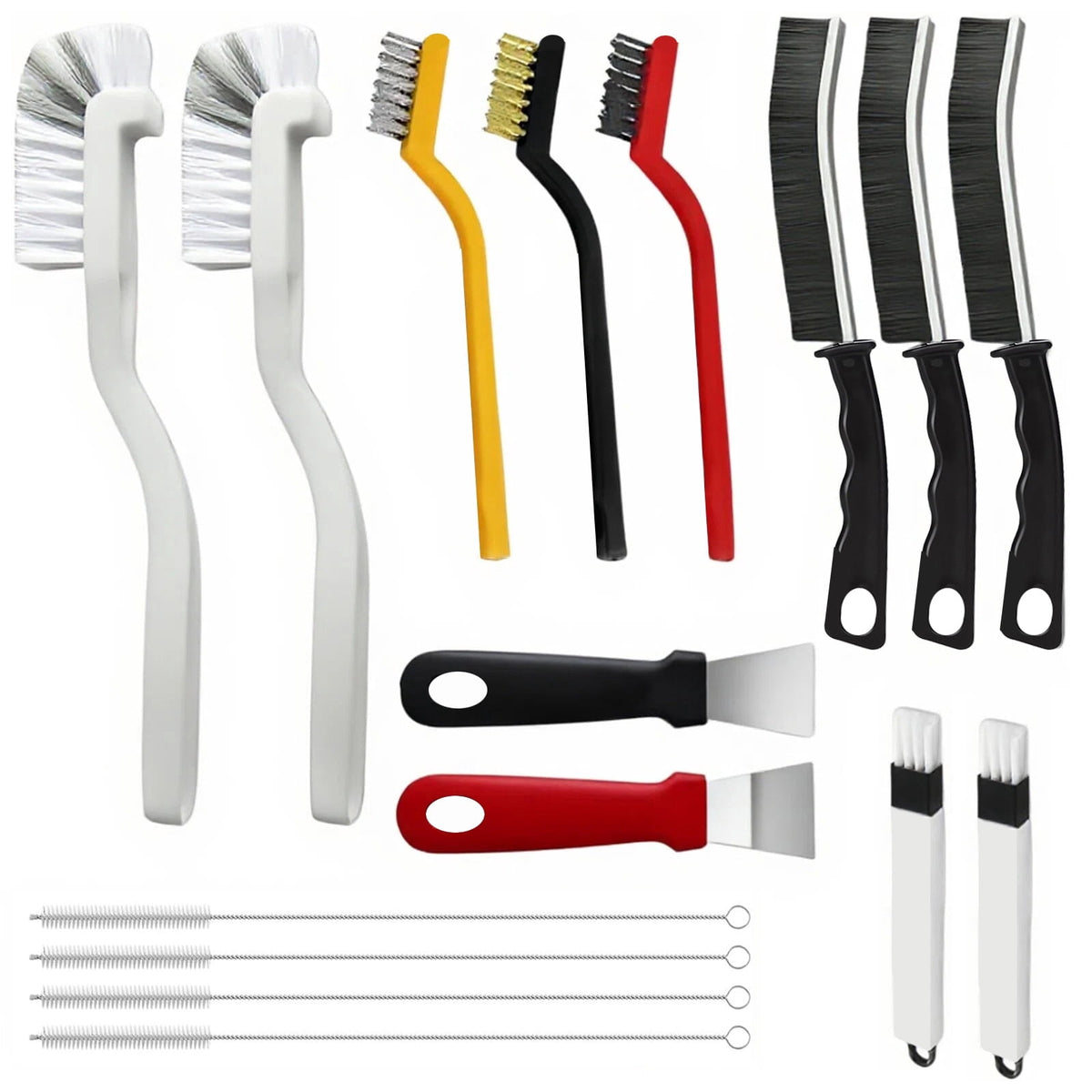 16 Pcs Crevice Cleaning Brush Set, Hard Bristle Scrub Brush for Deep Cleaning, Ideal for Kitchen, Bathroom, Tiles, Bottles, and Blenders