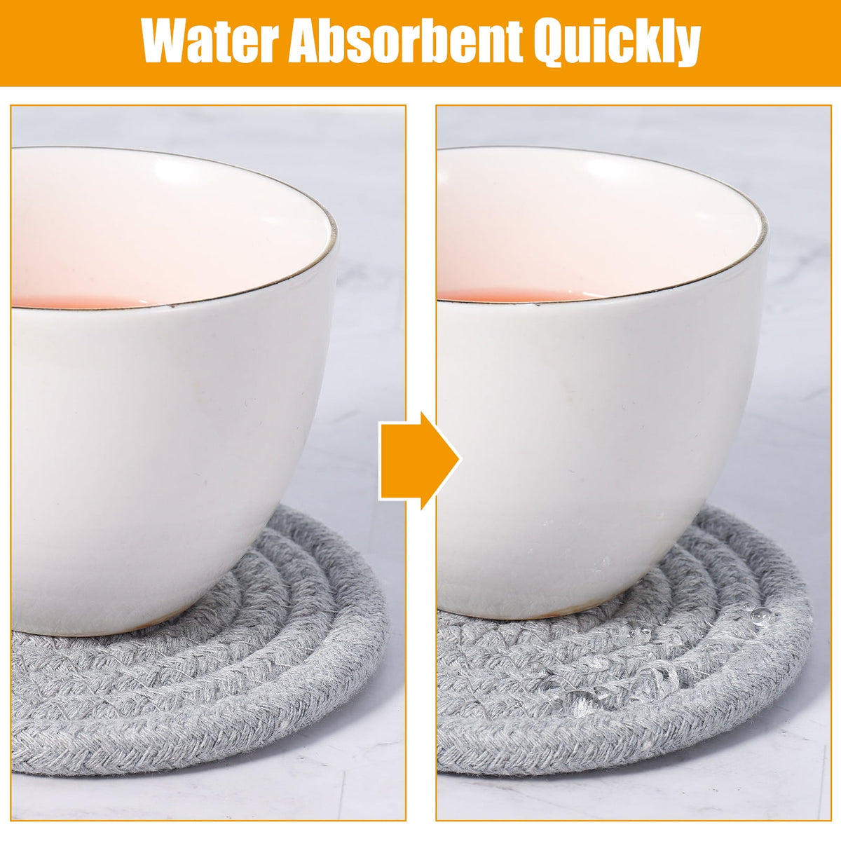 AOWOO 8 Pcs Drink Coasters with Holder, Cotton Woven Absorbent Coasters for Drinks, Minimalist Home Decor Coaster Set for Wooden Tabletop Protection Table(Color 1)