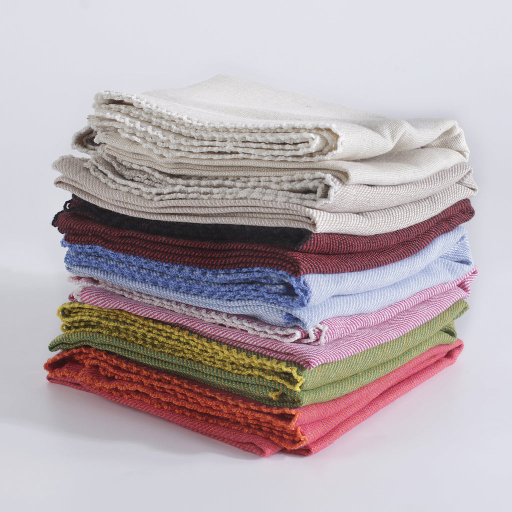 FINGERCRAFT Table Napkins, Cotton Cloth Napkin, Picot Edge, 20-inch, 12 Pack, Ivory