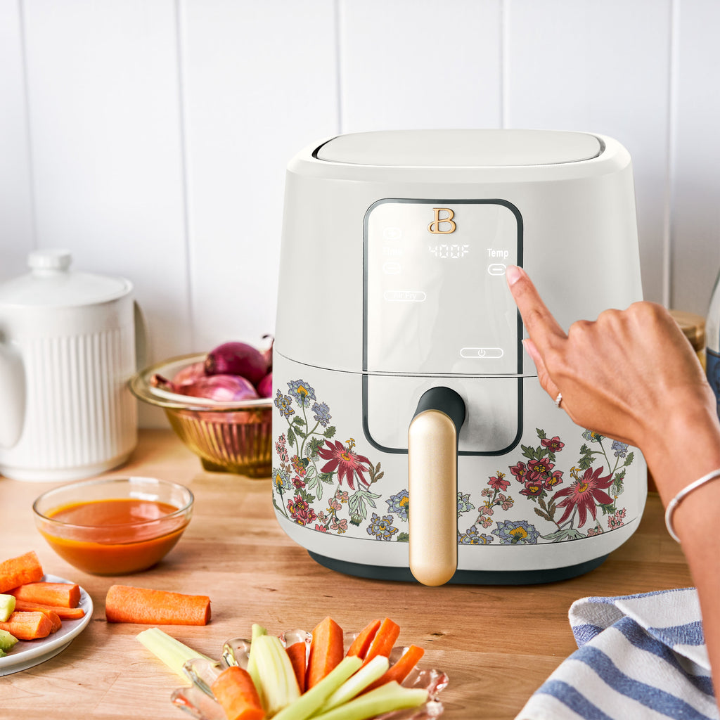 Beautiful 3 Qt Air Fryer with TurboCrisp Technology, EverGood Non-Toxic Ceramic Nonstick Coating, Chocolate by Drew Barrymore