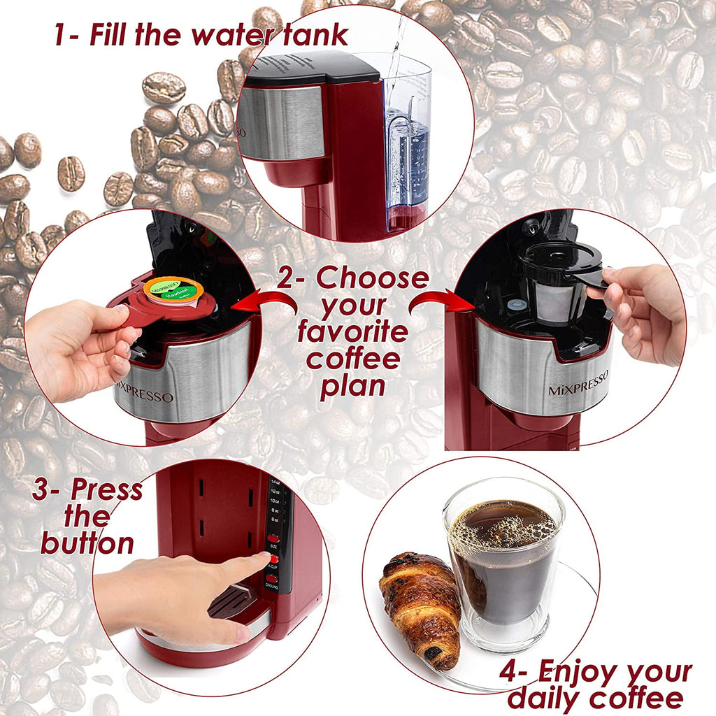 Mixpresso Single Serve Coffee Brewer, White