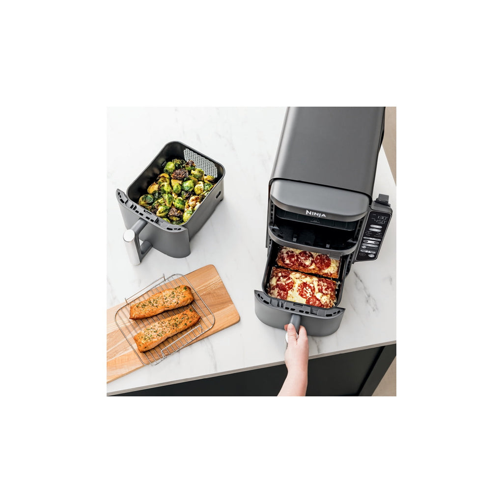 Ninja DoubleStack Smart XL Air Fryer 10-Qt, Smart Cook & Thermometer, 2 Baskets, Space Saving, SL451 Deep Gray