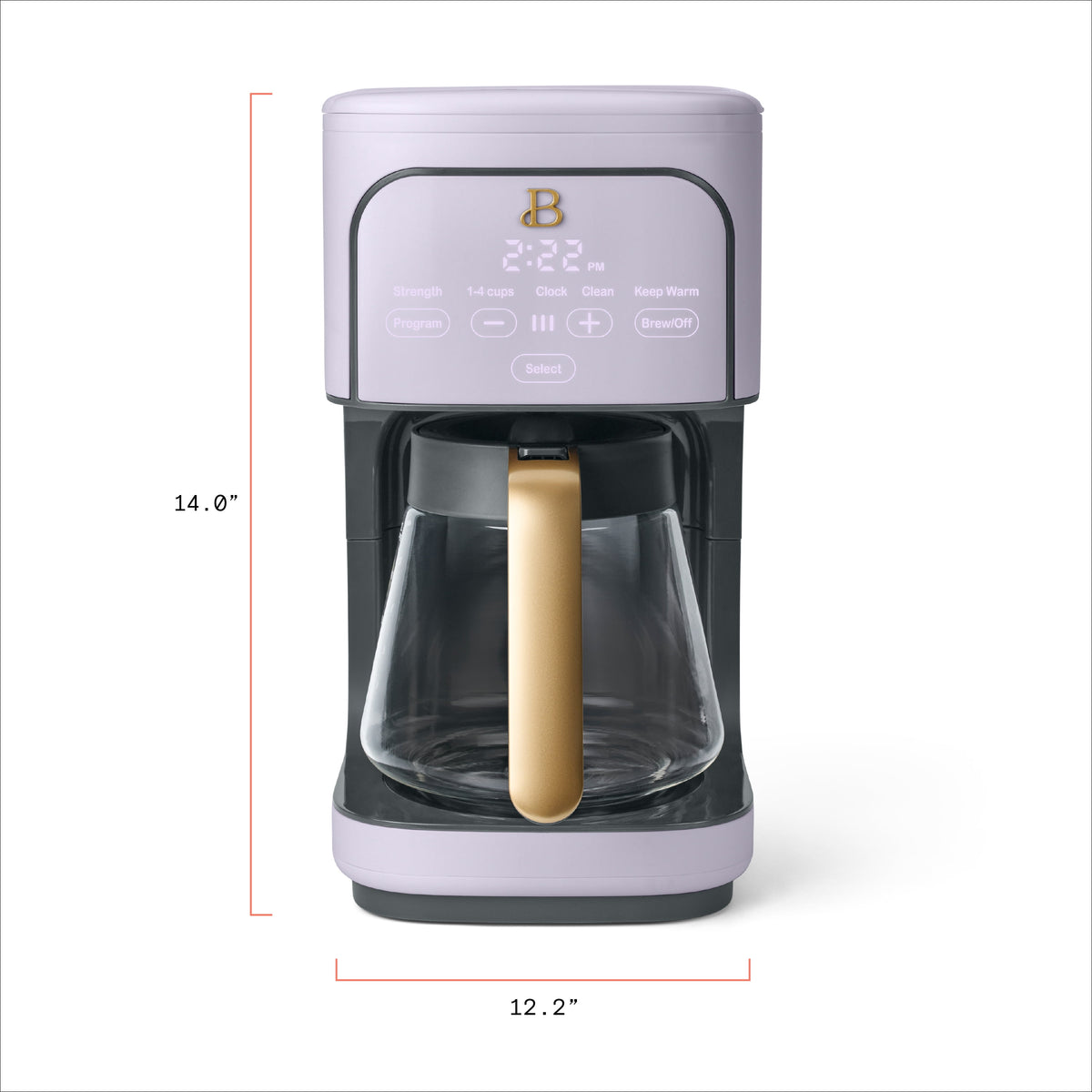 Beautiful by Drew Barrymore 12-Cup Programmable Coffee Maker, White Icing