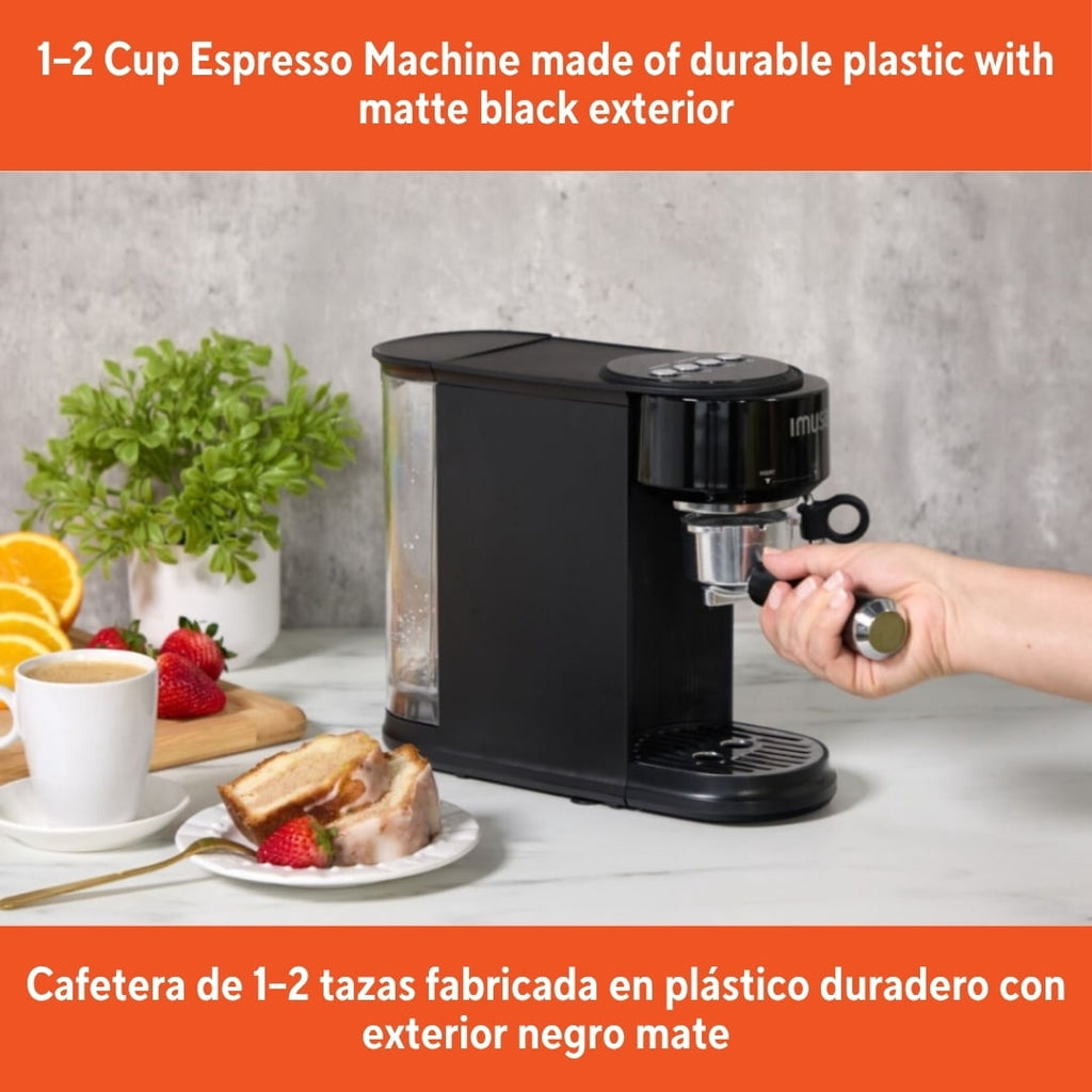 IMUSA 20 Bar, 1-2-Cup Matte Slimbrew Espresso Machine
