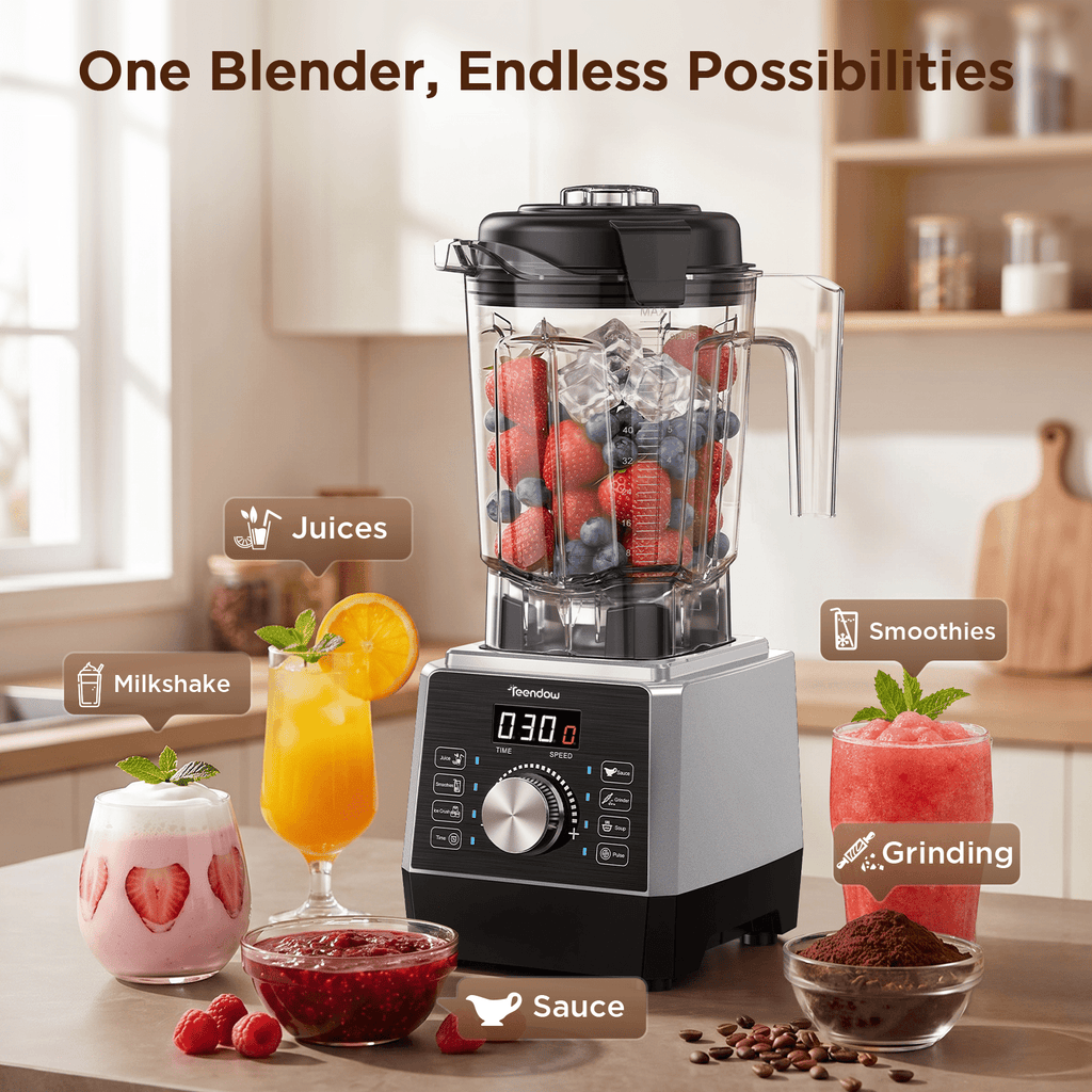 Teendow Blenders for Kitchen, 8 Presets Countertop Smoothie Professional Blender
