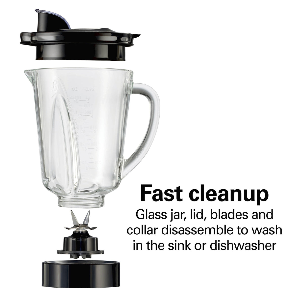 Hamilton Beach Multi-Function Smoothie Blender for Kitchen, 40 oz Jar for Smoothies and Shakes, Black