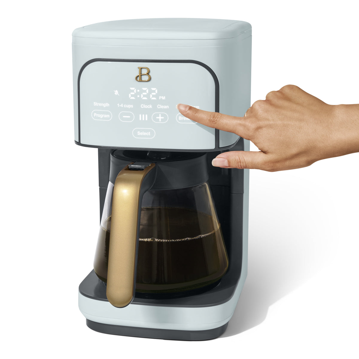 Beautiful by Drew Barrymore 12-Cup Programmable Coffee Maker, White Icing