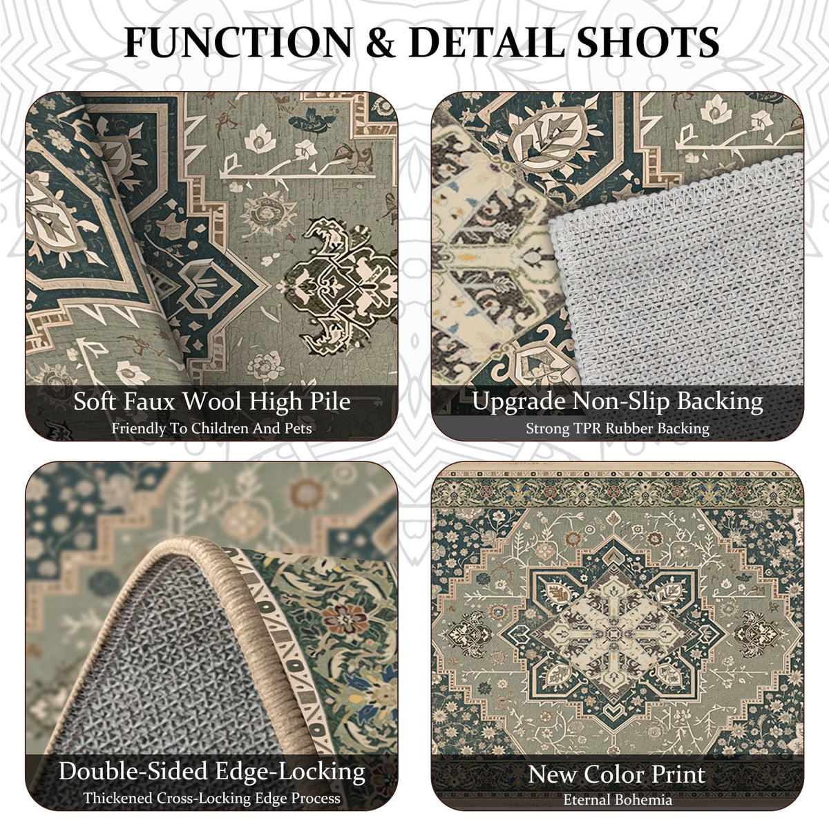 TECHVIDA Kitchen Rug Set 3 Piece,Non Slip Machine Washable Kitchen Mats, Farmhouse Hallway Doormat for Home Floor and Living Room,Gray
